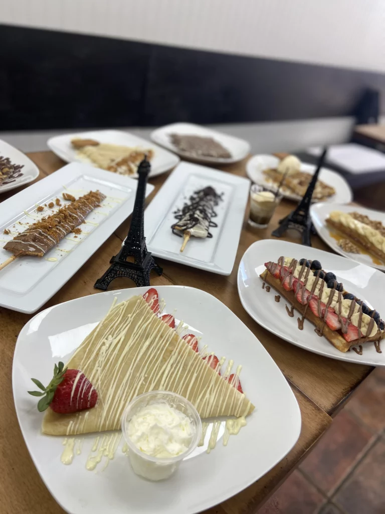 A variety of desserts laid out on a table